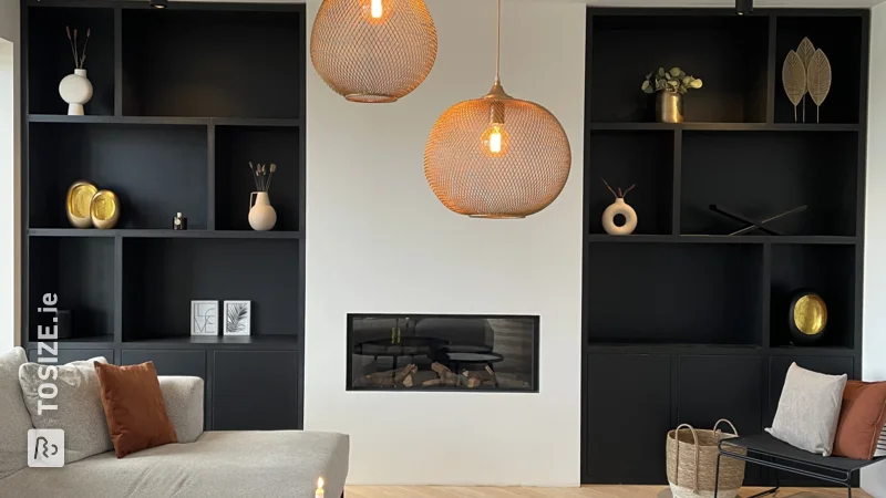 Mirrored, black TOSIZE Furniture custom cabinets, by Trienke