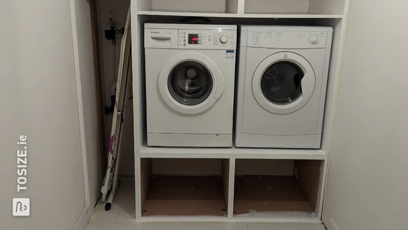 Make your own custom washing machine cabinet with sawn MDF, by Tommy