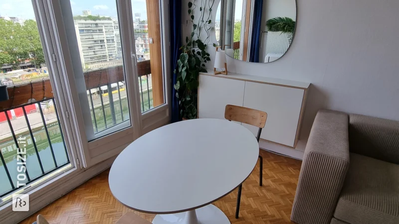 Pannelli in compensato di betulla presso IKEA Best Furniture e piano del tavolo ovale abbinato, di Edouard