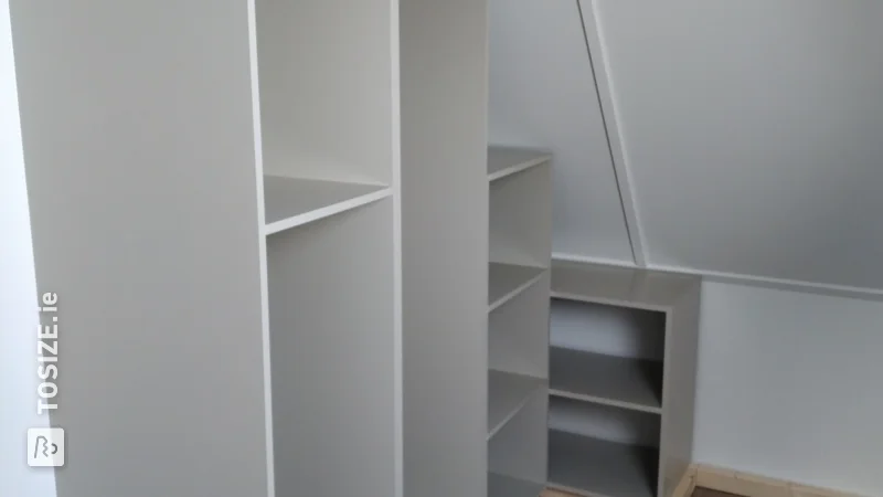 Make your own wardrobes with MDF under sloping walls, by Sandra