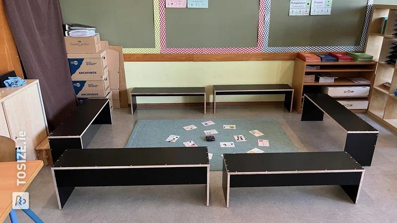 Space-saving and stowable benches for Theresa's primary school