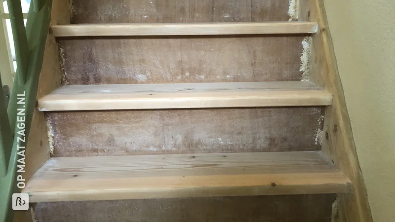 Replaced risers on an old staircase with custom plates, by Eddie