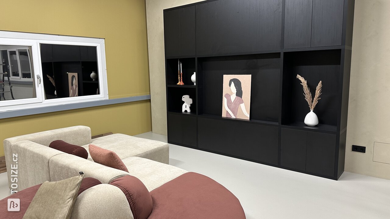 Cinewall with TOSIZE Furniture in black oak furniture panel, by Ivonne