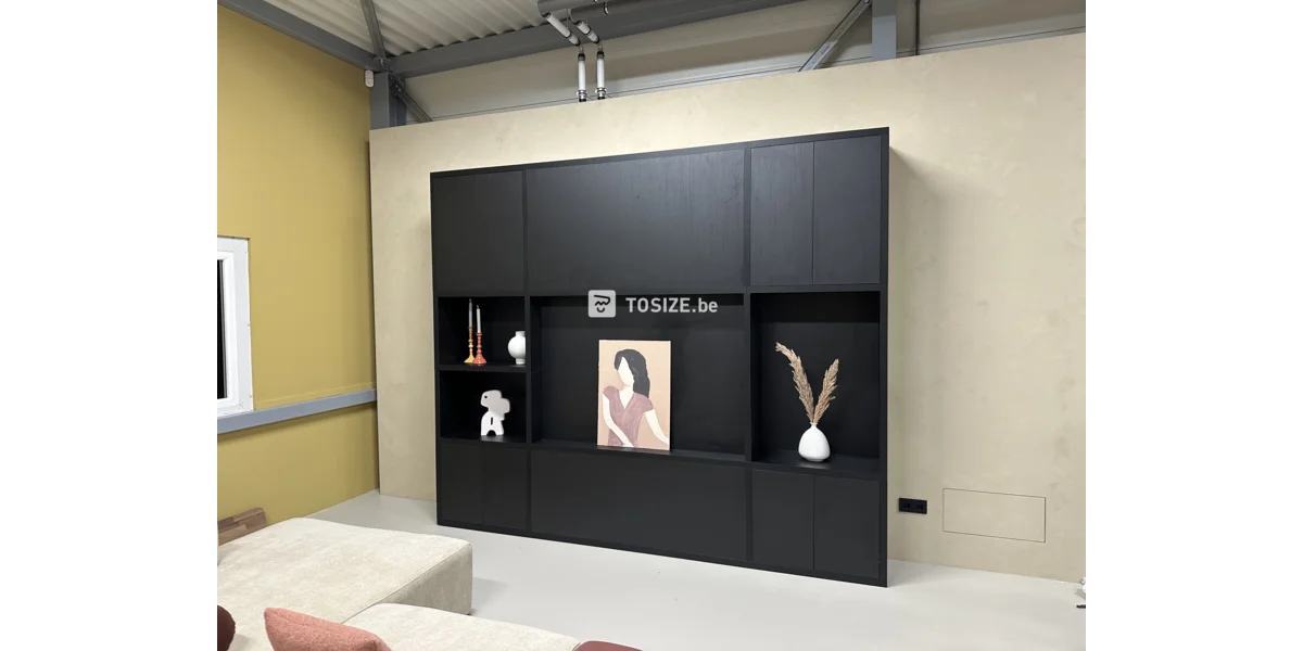 Custommade Cinewall of black oak furniture panel with TOSIZE Furniture