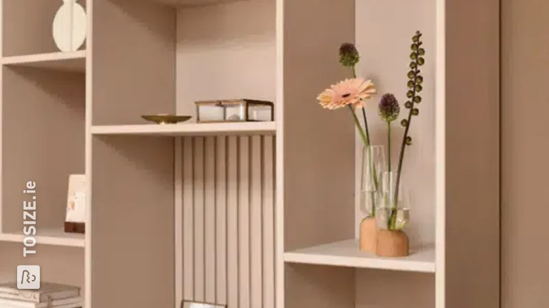 A custom shelving unit based on 2 Ikea Ivar cabinets, by Marion