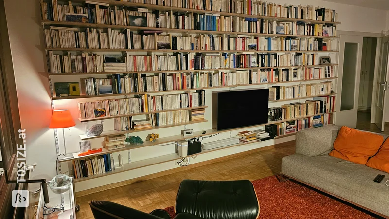 Handgefertigtes Bücherregal aus weißem Birkensperrholz von Didier