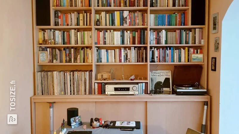 A beautiful wall cupboard made of beech carpentry panels, by Kees