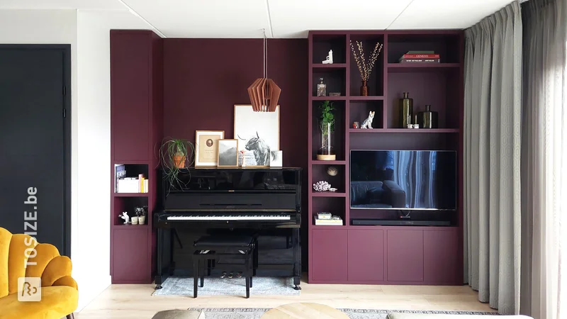 TV and piano wall with TOSIZE Furniture, by Feline