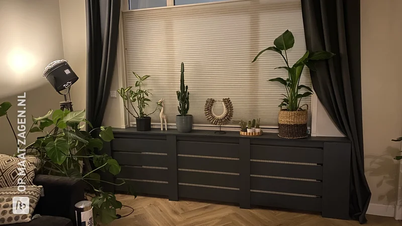 A self-made radiator conversion with MDF windowsill, by Marco