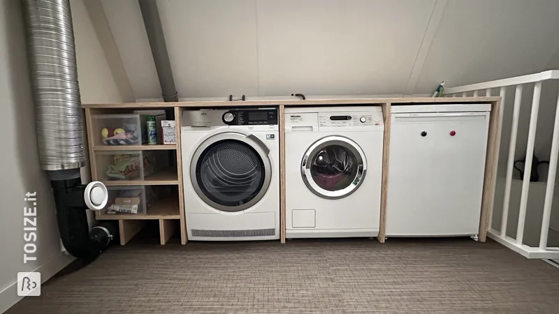 Una lavanderia fatta in casa con compensato personalizzato, di Helma
