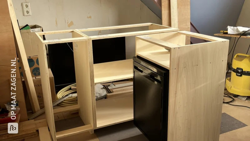 Make your own camper kitchen from custom-sawn poplar plywood, by Tom