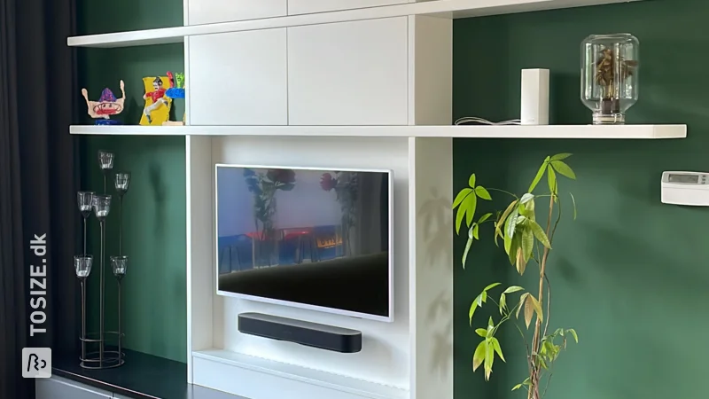 Custom TV cabinet with IKEA cabinets, by Victor