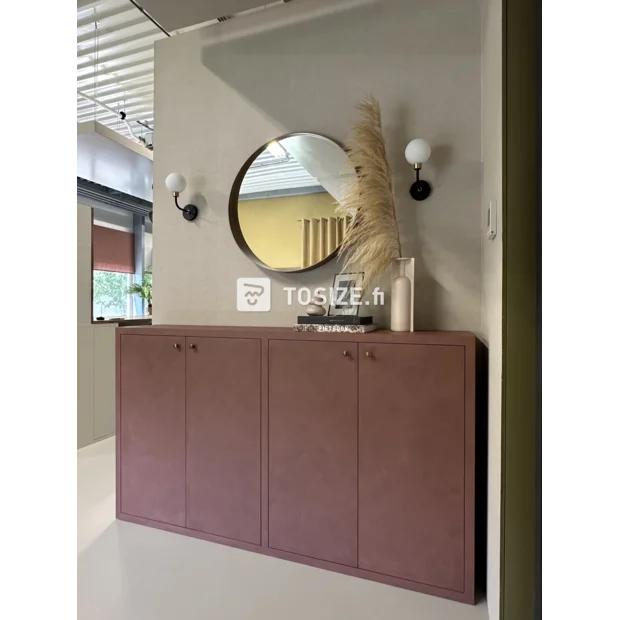 Pink sideboard with doors and shelves