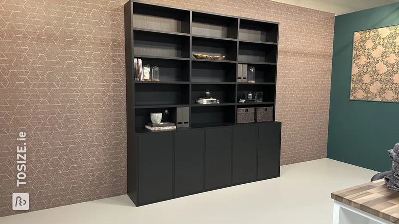 Buffet cupboard with TOSIZE Furniture in black oak furniture panel, by Ivonne