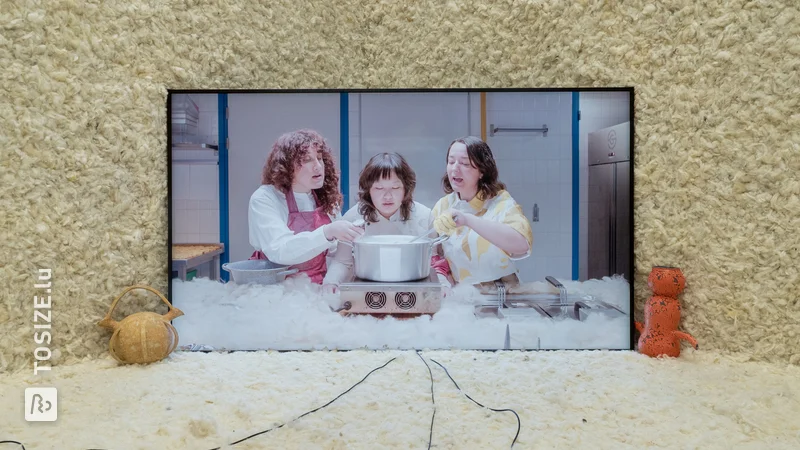 Boden für einen mit Wolle bedeckten Raum (Kunstinstallation auf der Art Rotterdam) von Cristina