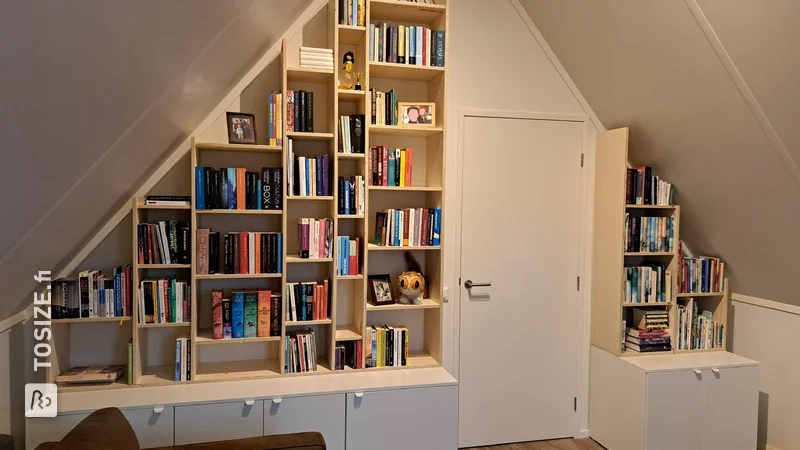 A self-made bookcase for the attic under a sloping roof, by Richard