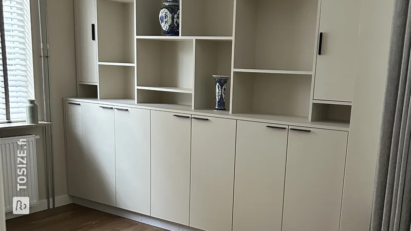 Create a shelving unit in the alcove of your living room, by Ricky