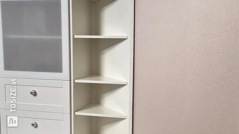 Ekschrank und Eckregal aus MDF passend zur Ikea Schrankwand, von Verena