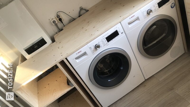 Make your own washing machine conversion from underlayment, by Helene