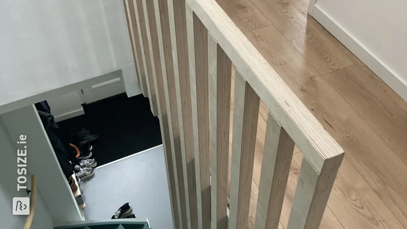 Birch plywood stair balustrade, by Chris