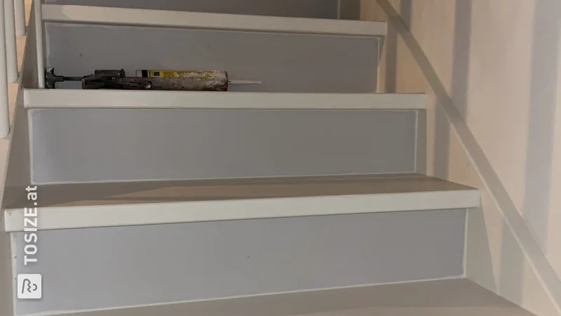 Close an open staircase yourself with custom MDF primed panels, by Jacob