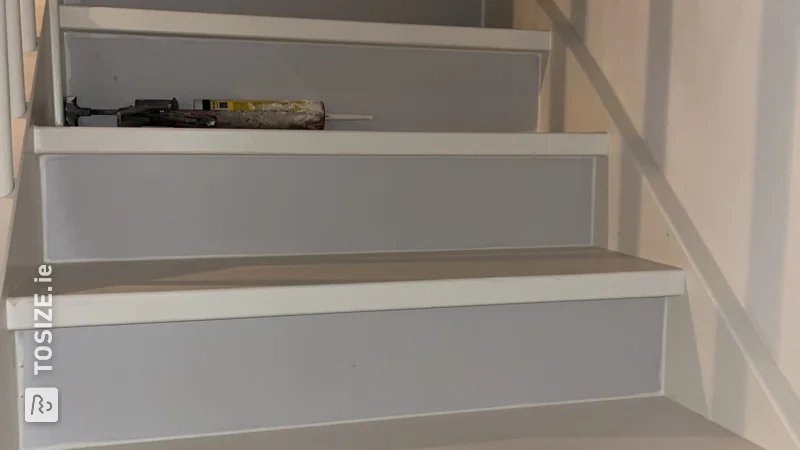 Close an open staircase yourself with custom MDF primed panels, by Jacob