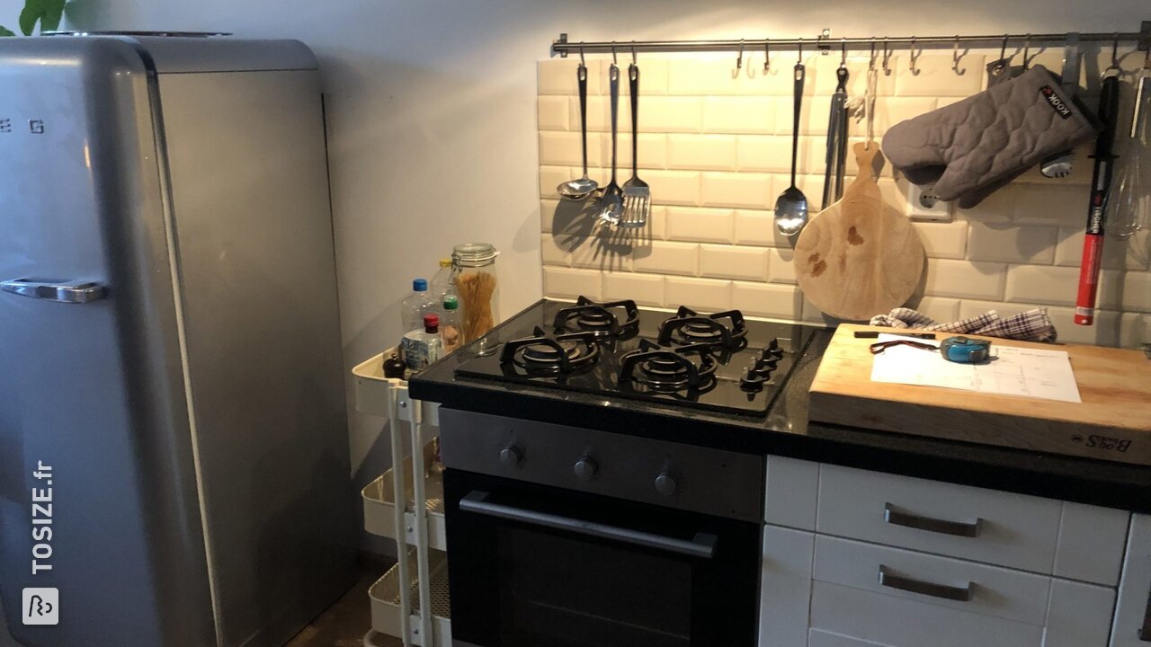 Plan de travail en chêne sur mesure, par Lisanne