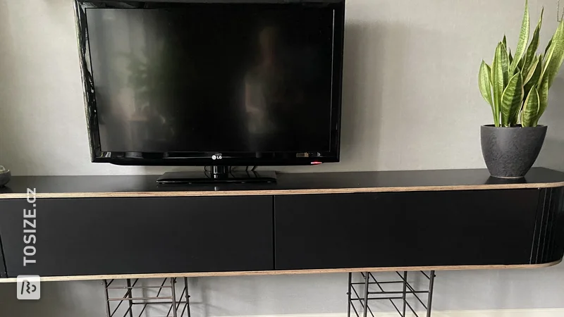 Make a unique television cabinet from concrete plywood: DIY Inspiration with Bianca's design, by Bianca