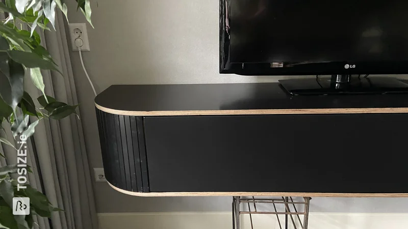 Make a unique television cabinet from concrete plywood: DIY Inspiration with Bianca's design, by Bianca