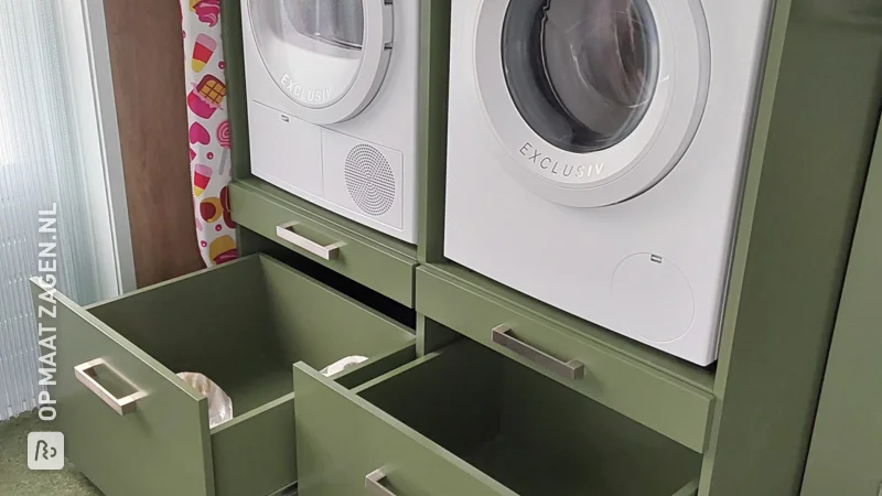 Self-made washing machine and dryer cabinet, by Wil