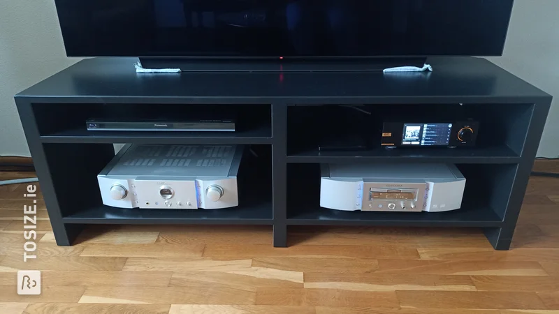 Homemade hi-fi audio and TV furniture from MDF, by Ad