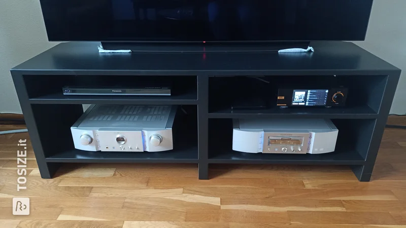 Homemade hi-fi audio and TV furniture from MDF, by Ad