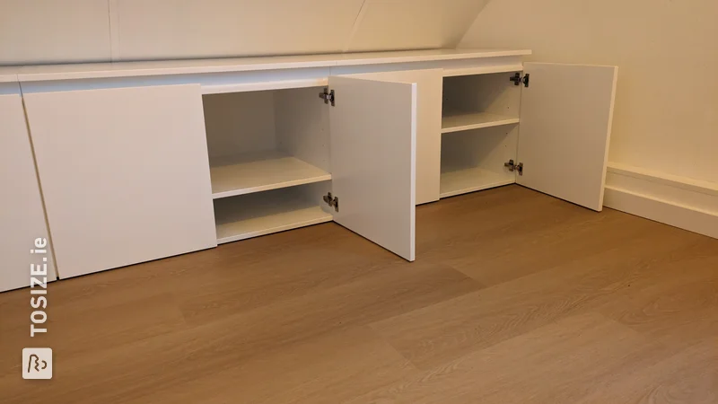 MDF cabinets for the office under a sloping roof, by Marc