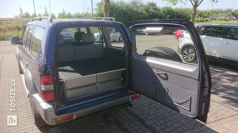 Drawer system Toyota Land Cruiser, Birch plywood, by Maarten