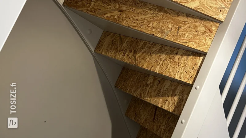 Installing risers on open stairs with OSB-3, by Sander