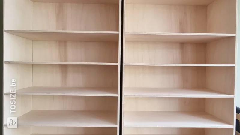Creatief met Multiplex: boekenkast op wielen en gangkast voor schoenen, door Lennart