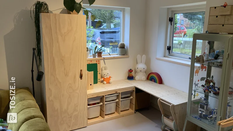 Create a stylish children's corner with storage cupboard and desk, by Arian