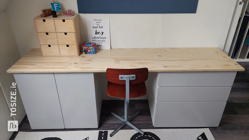 DIY Underlayment Desk in Kids Room, An Ikea Hack by Kevin