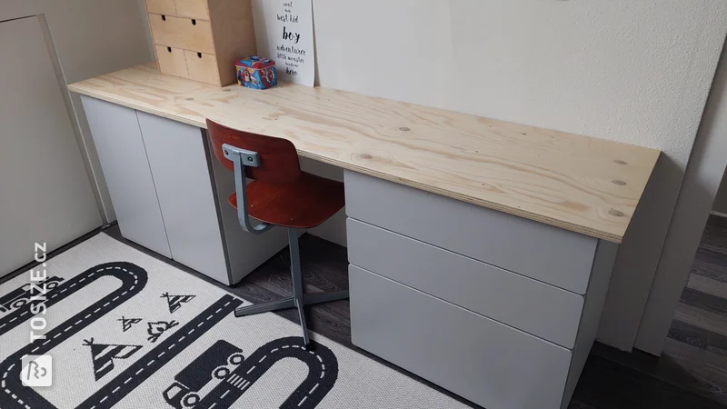 DIY Underlayment Desk in Kids Room, An Ikea Hack by Kevin