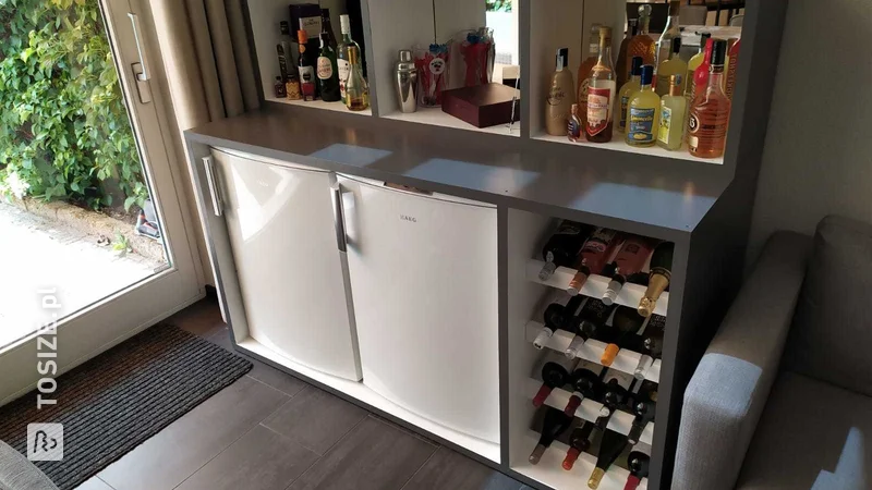 Bar furniture with refrigerator and freezer, by Jeroen