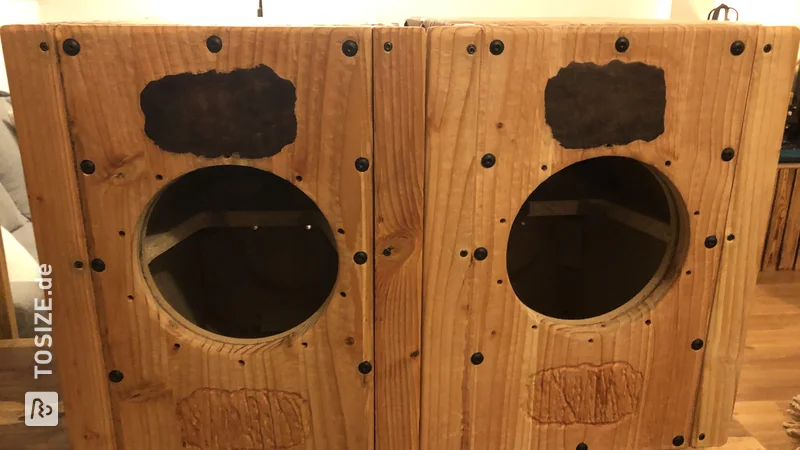 Handcrafted compact speakers with external humidor-style tweeter, by Werner