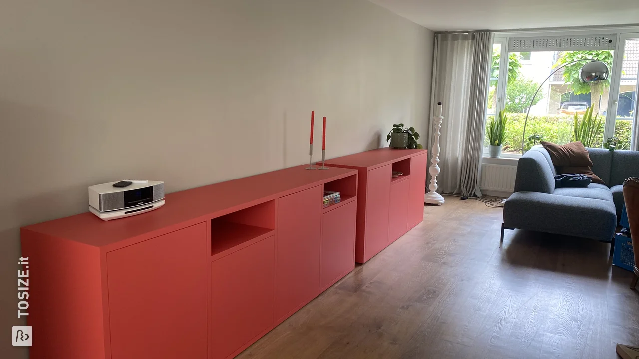 Custom-made dressers in red, by Maike