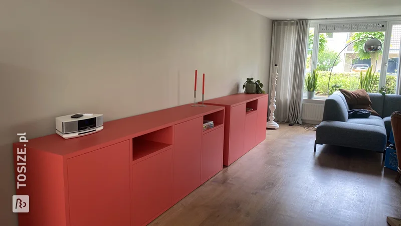 Custom-made dressers in red, by Maike