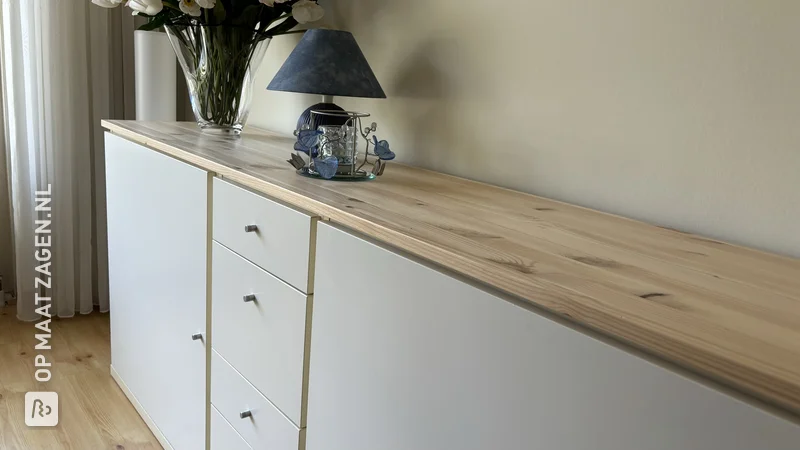 From IKEA wall cupboard to two dressers with smooth pine, by Peter