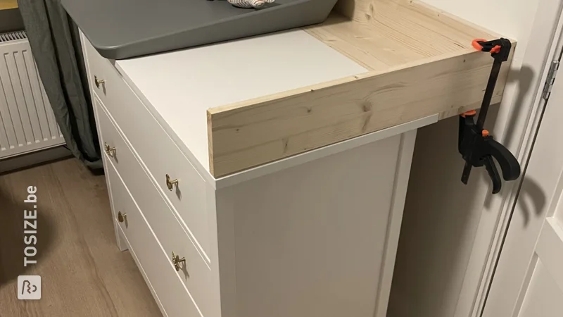 Ikea hemnes chest of drawers transformation with larger top, by Niels