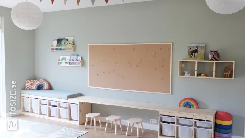 IKEA hack: Create a playful children's room with pine carpentry panels, by Gerrie