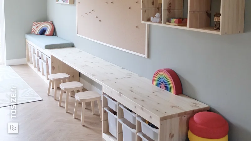 IKEA hack: Create a playful children's room with pine carpentry panels, by Gerrie