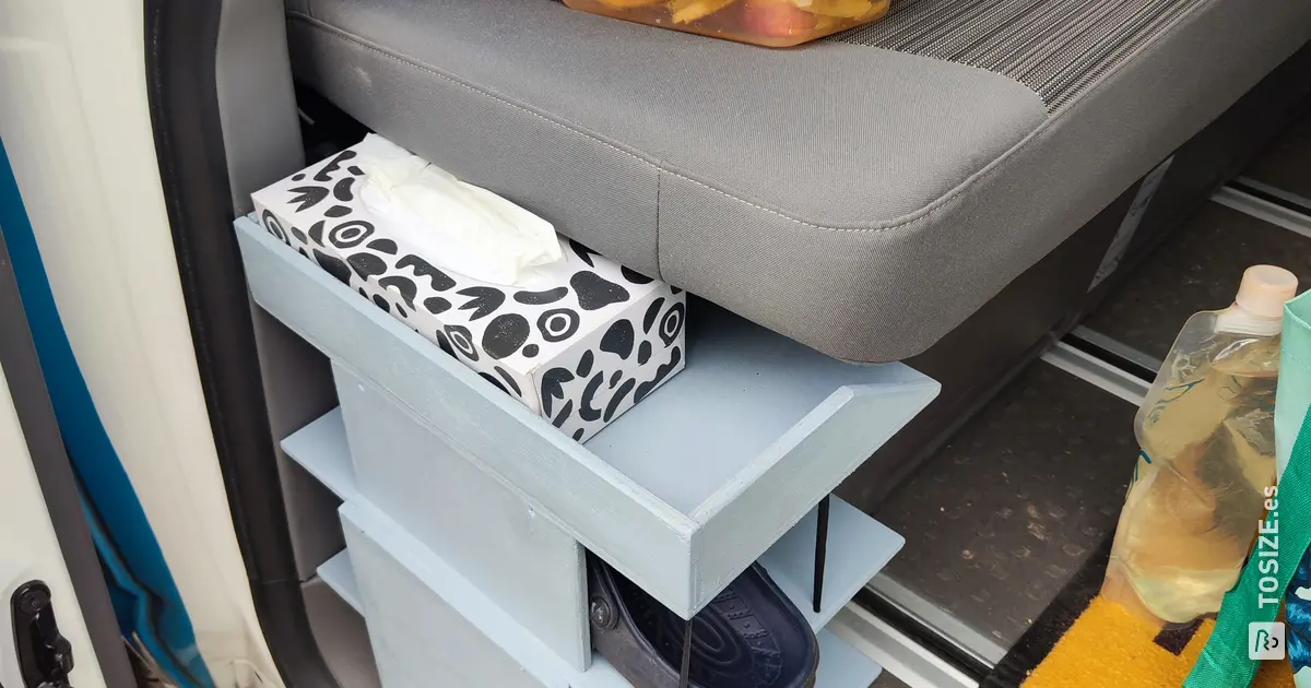 Homemade shoe rack for the motorhome made from cut poplar plywood ...