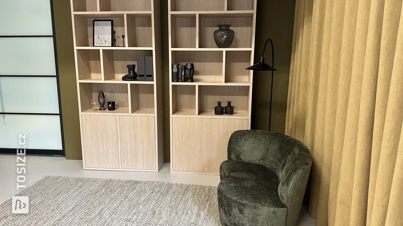 Two TOSIZE Furniture wall cabinets in natural oak, by Ivonne