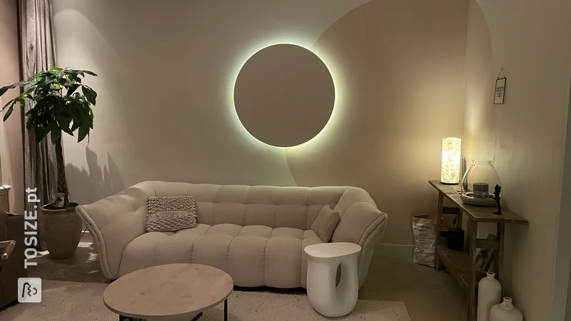 Moderne cirkel lamp met licht, door Stefanie